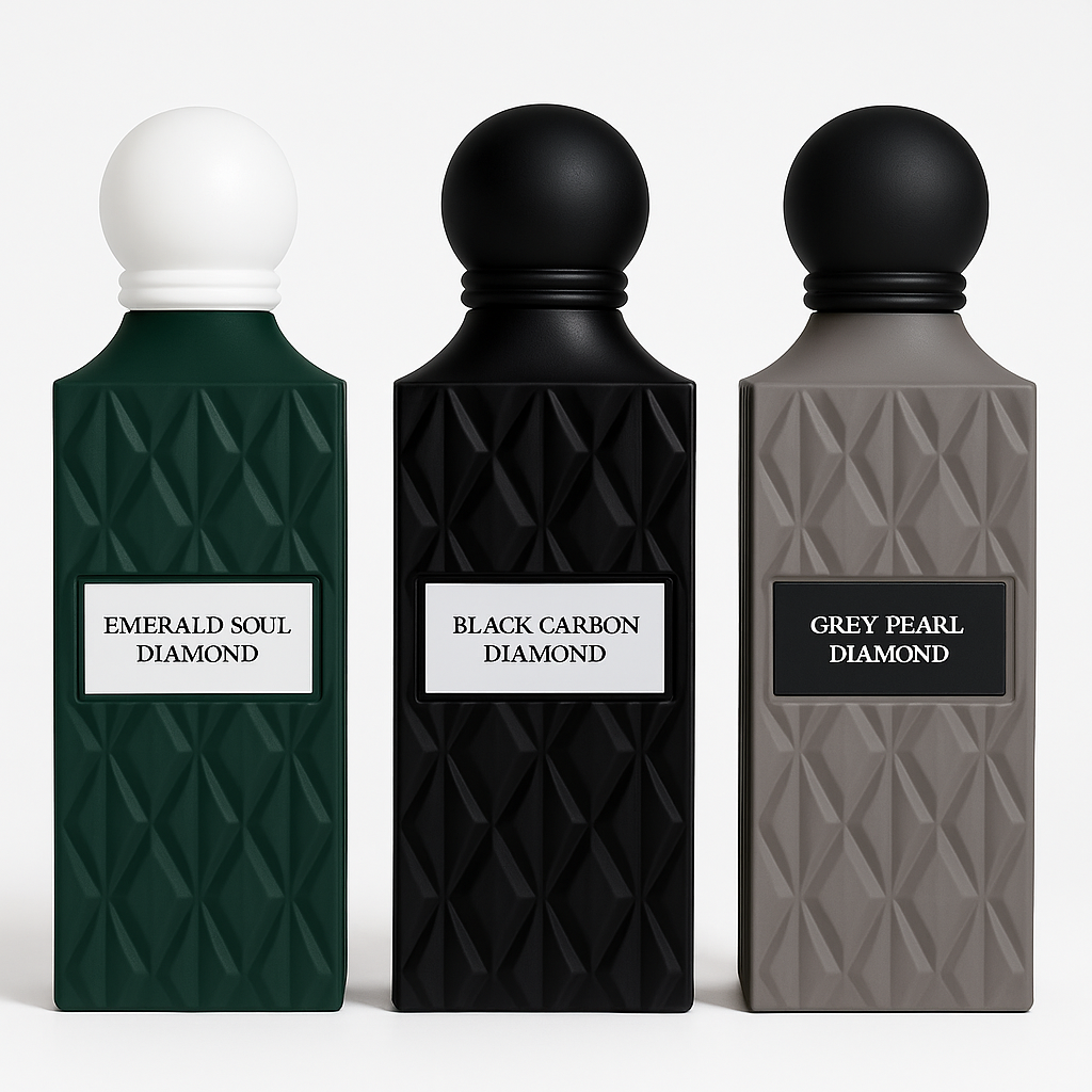 Ibraheem Al Qureshi Diamond Collection Bundle – Emerald Soul, Black Carbon & Grey Pearl (150ml Each) Perfume passion