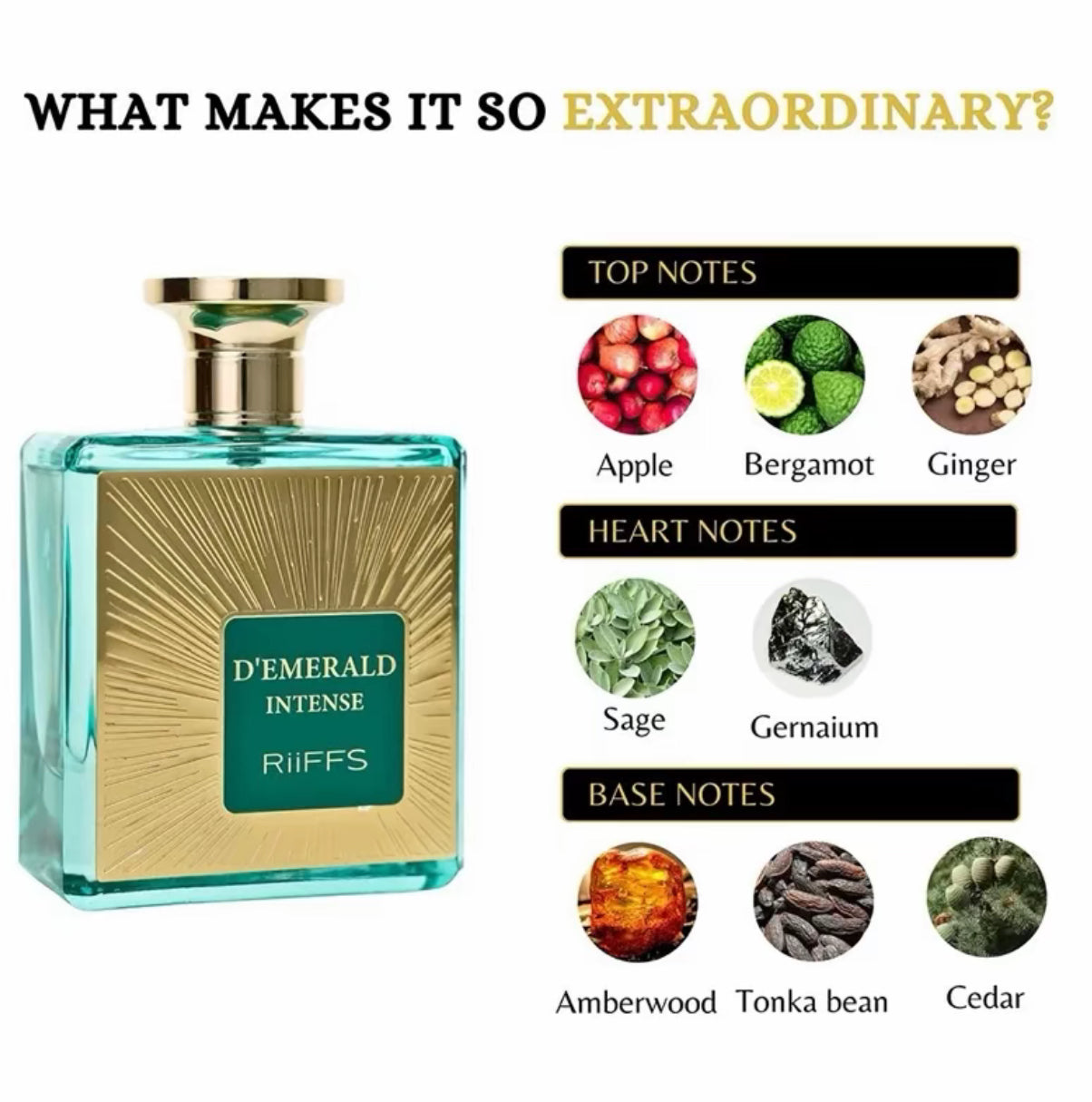 RiiFFS D'Emerald Intense Extrait De Parfum 100ml Spray Perfume passion